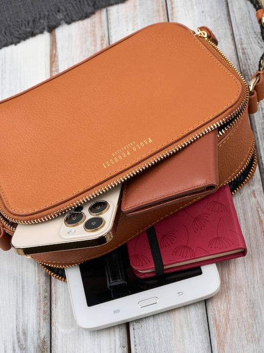 Leder Damentasche Schultertasche Gold