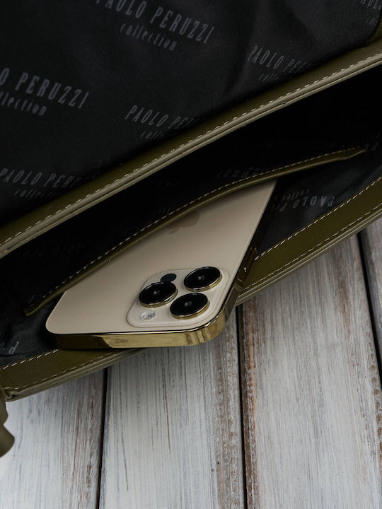 Leder Damentasche Schultertasche Grün