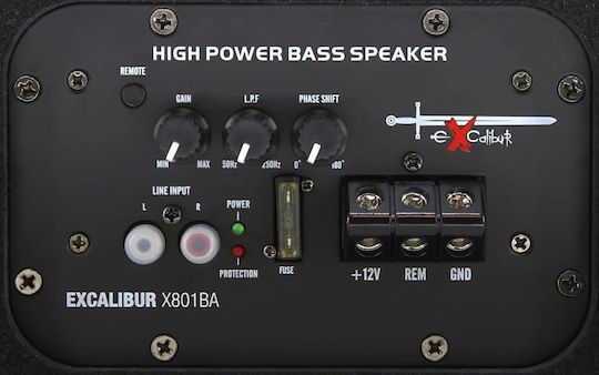 Excalibur Αυτοενισχυόμενο Subwoofer Αυτοκινήτου 8" 1100W RMS