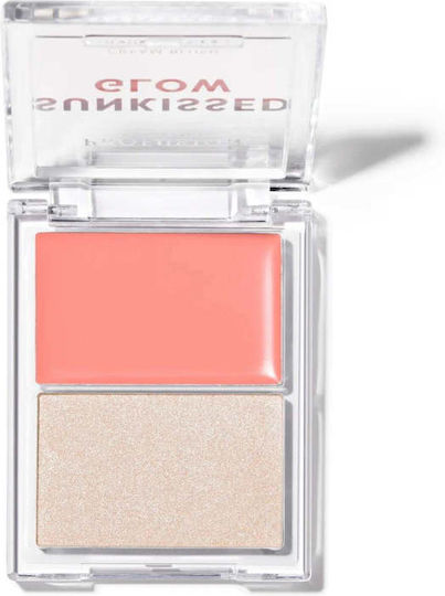 Sunkissed Glow Paletă Duo Crema Blush și Iluminator Strălucitor Nuanță Roz Sunrise Profusion Cosmetics