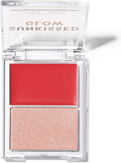 Sunkissed Glow Duo Cremă Blush Iluminator Strălucitor Paletă Nuanță Coral Heatwave Profusion Cosmetics