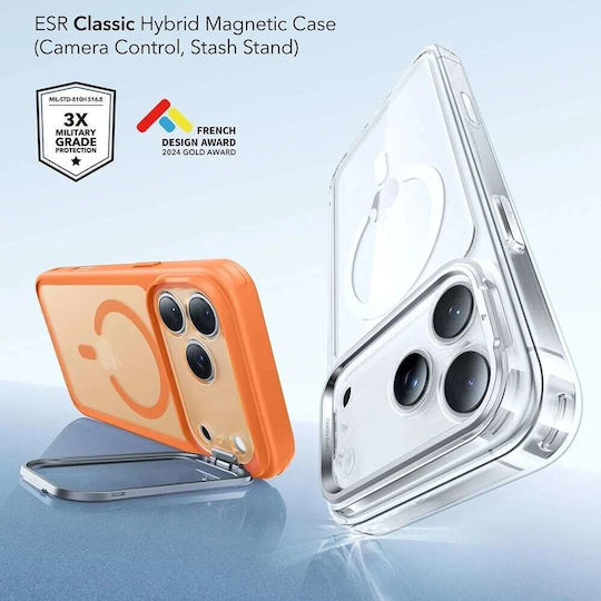 ESR Classic Hybrid Halolock Kickstand Umschlag Rückseite Silikon Orange (iPhone 17 Pro)