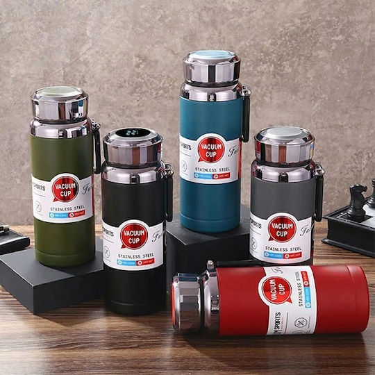 LED display temperature indicator Bottle Thermos Stainless Steel 800ml Red, Military Green, Black, Grey, Blue