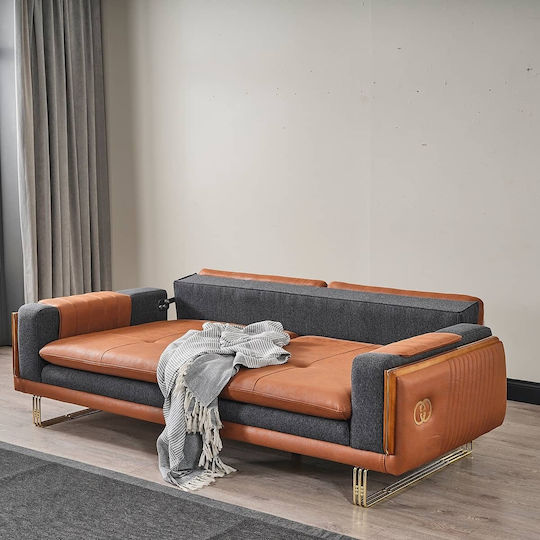 Living Room Furniture Set 3-seater & 3-seater & Armchair Orange STE-002088-P2088