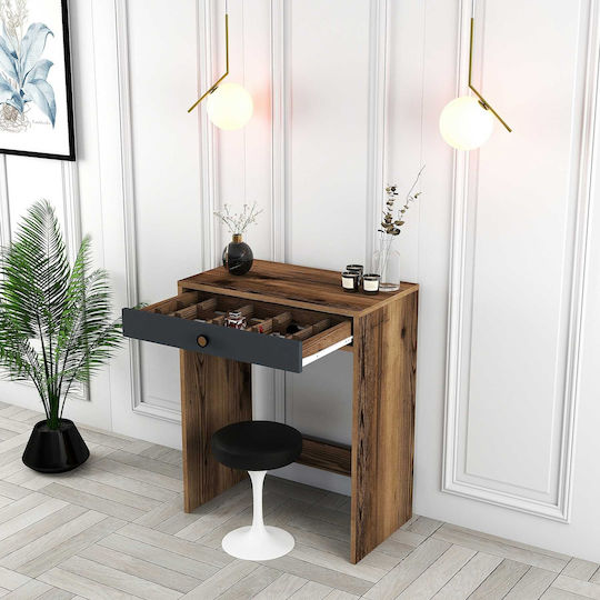 SteweHome Schminktisch mit Spiegel in Kirsche Anthrazit 70x84x71cm