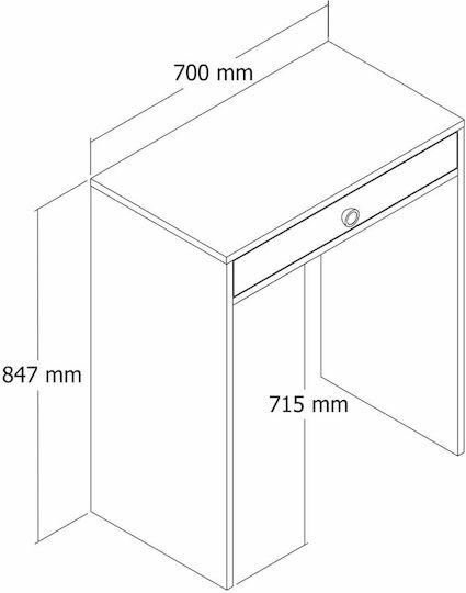 SteweHome Schminktisch mit Spiegel in Kirsche Anthrazit 70x84x71cm