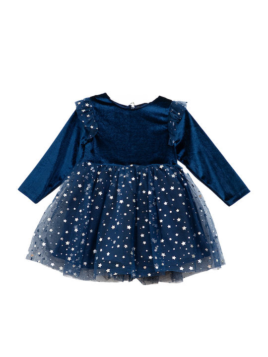 Children's Dress Long Sleeve Velvet BLACK