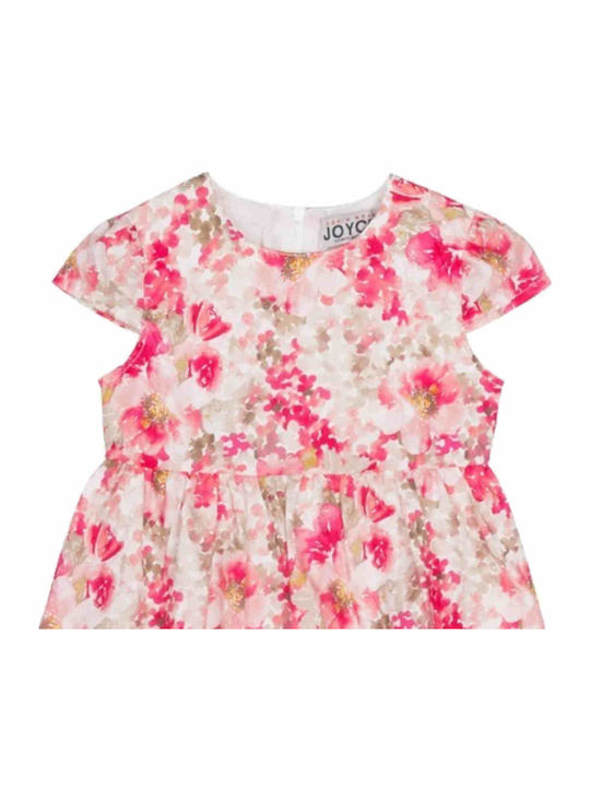 Children's Dress Short Sleeve Floral Fuchsia
