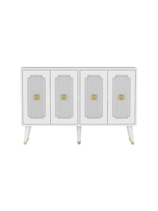 Мебели за съхранение дървен STE-000983-V1600 Бял 120x30x80см