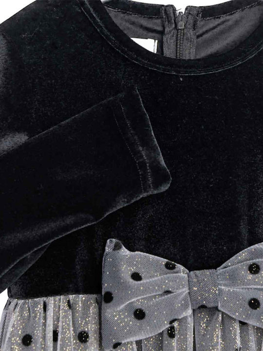 Rochie pentru Copii Mânecă lungă Catifea Negru