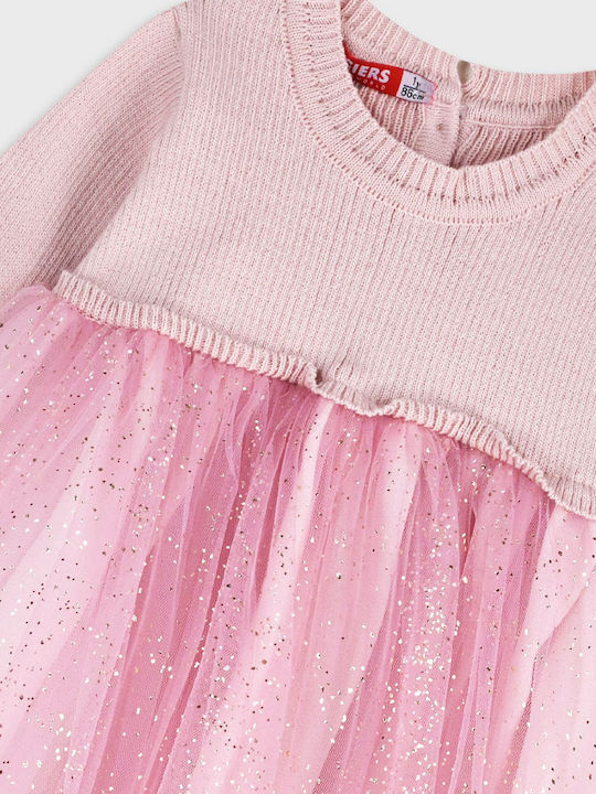 Kinderkleid Langärmelig Tüll Pink