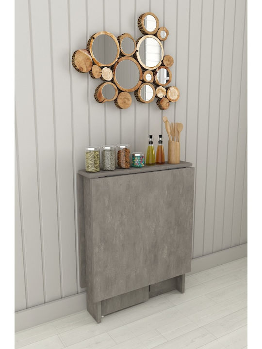 Collapsible Kitchen Table MDF Retro Gray 133x75x75cm