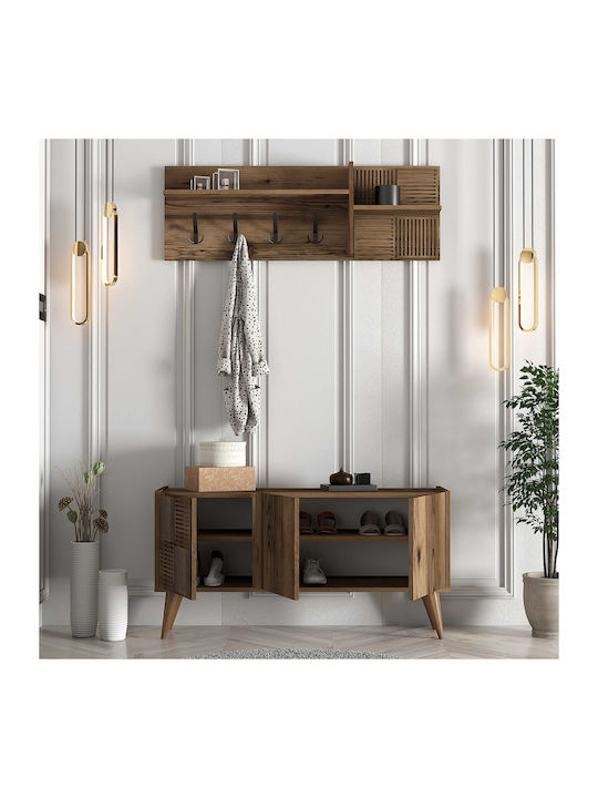 Hallway Furniture Walnut Hangers & Wardrobe 120x35x60cm