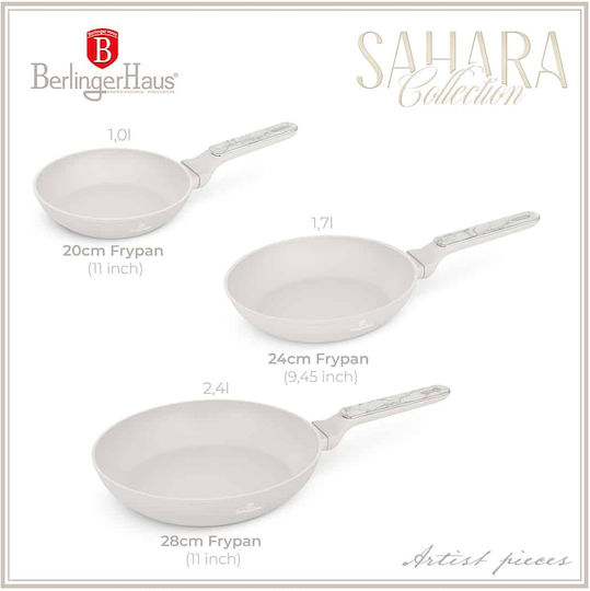 Berlinger Haus Sahara Marble Pans Set from Aluminum with Non-stick Interior Coating 3 Pieces