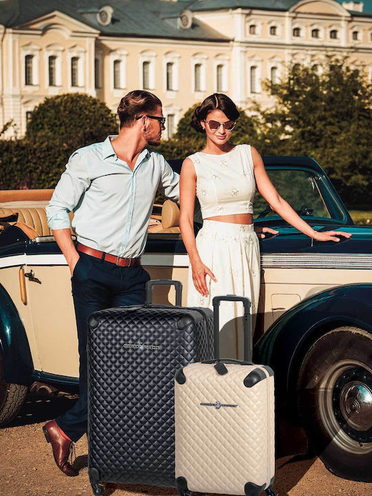 Greenwich Polo Club Large Hard Travel Suitcase Black with 4 Wheels Height 75cm