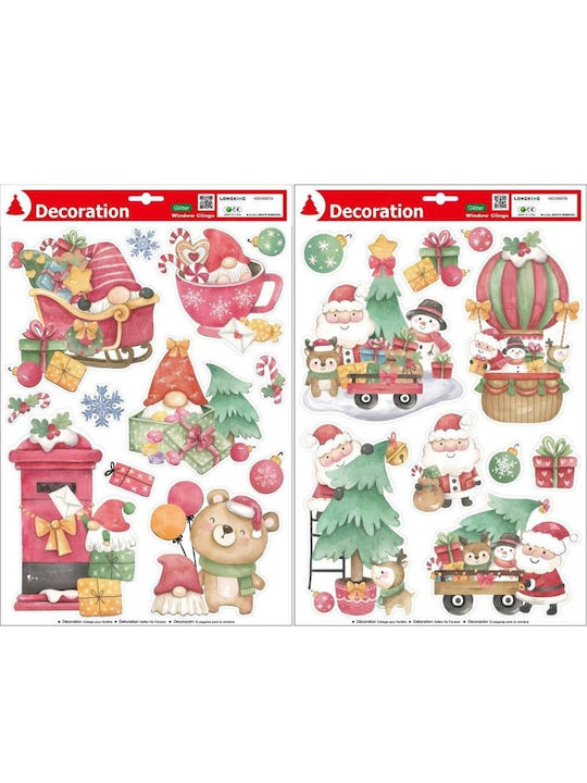 Window Stickers Sleigh Glitter 40.5x26.5cm