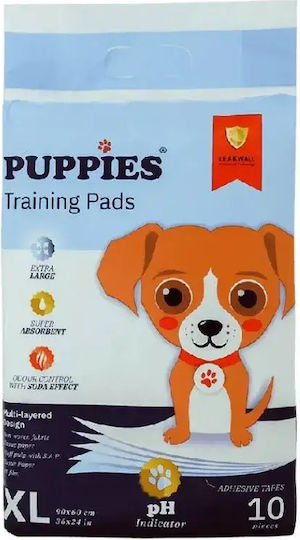 Puppies Επιδαπέδια Πάνα Σκύλου με Αυτοκόλλητο 60x60cm 10τμχ