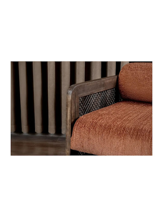 Poltrona Portocalie Scaun De Relaxare Bază Din Lemn Cireș Închis 61x80x60cm