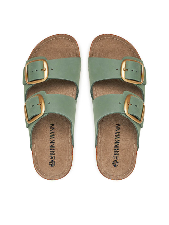 Women's Flat Sandals in Green Color