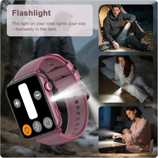 IOWODO R30 Pro Smartwatch με Παλμογράφο (Μωβ)