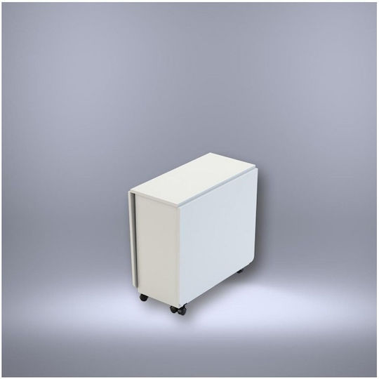 Extendable Kitchen Table with Wheels White 155x70x75 cm
