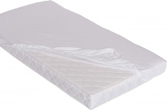 Danpol Cearșaf pentru bebeluși Pentru Patut Bumbac cu Cauciuc Alb 120x60buc