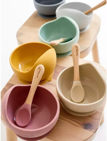 Saro Feeding Set made of Silicone Blue 2pcs for 4+ months