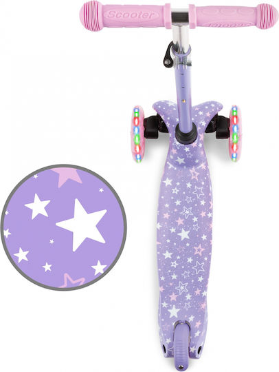 Kidwell Scuter Copii Pliabil 3 Roți Cu Iluminare LED Pentru 3+ Ani Lila