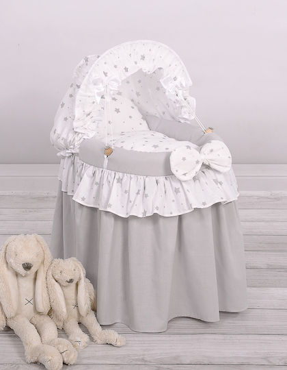 My Sweet Baby Babypuppen Kinderwagen Moses Korb Puppen Sonnendach Grau