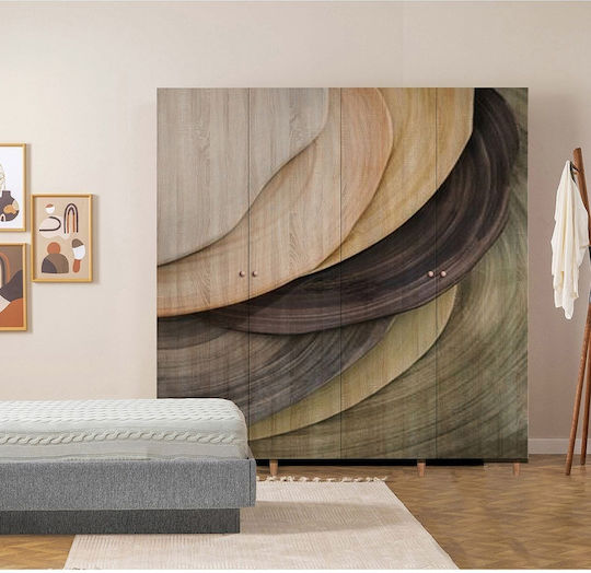 Ντουλάπα Μοντέρνου Design Δρυ – Καλλιτεχνική Γεωμετρία & Ξύλινη Υφή Ντουλάπα Μοντέρνου Design Δρυ – Καλλιτεχνική Γεωμετρία & Ξύλινη Υφή