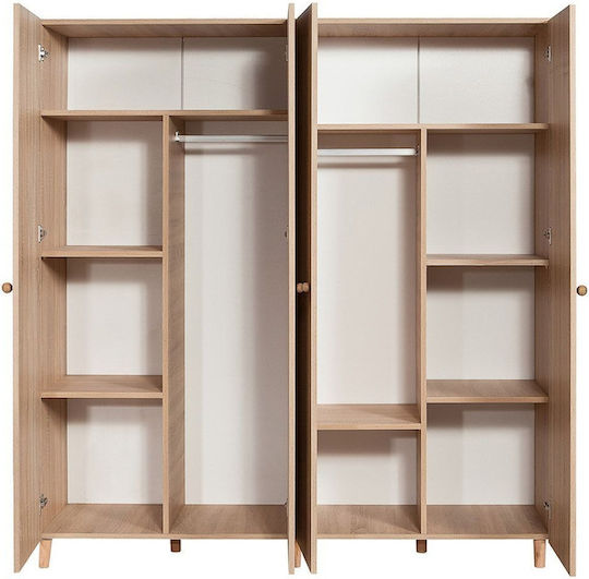 Ντουλάπα Μοντέρνου Design Δρυ – Καλλιτεχνική Γεωμετρία & Ξύλινη Υφή