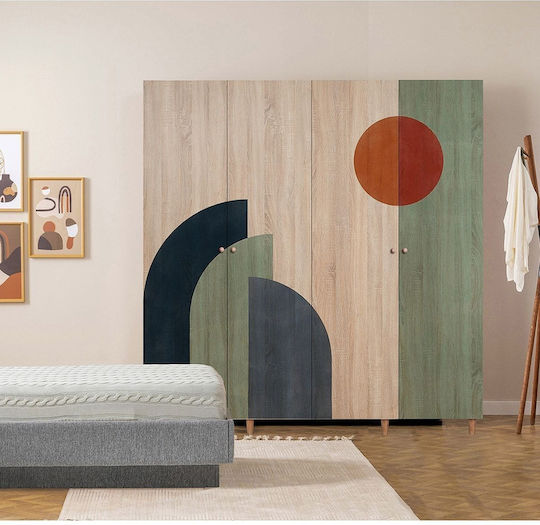 Ξύλινη Ντουλάπα Φυσικό Ξύλο Δρυός 180cm X 52cm X 192 Cm Ξύλινη Ντουλάπα Φυσικό Ξύλο Δρυός 180cm X 52cm X 192 Cm
