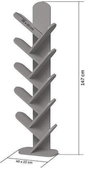 Bibliotecă Decorativă 10 Rafturi Culoare Nuc 40x36x147cm