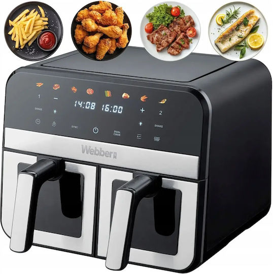 Webber Air Fryer με Διπλό Αποσπώμενο Κάδο 9lt