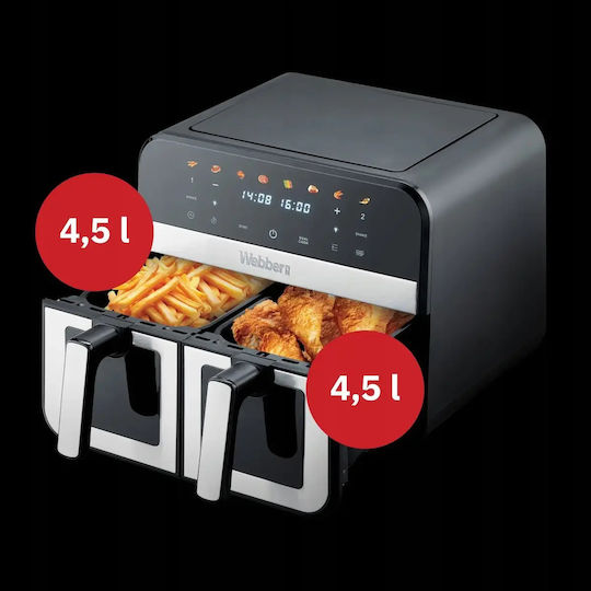 Webber Air Fryer με Διπλό Αποσπώμενο Κάδο 9lt