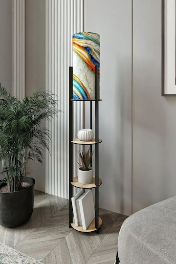 Lampadar De Podea Cu Rafturi Rotunde 25x135cm