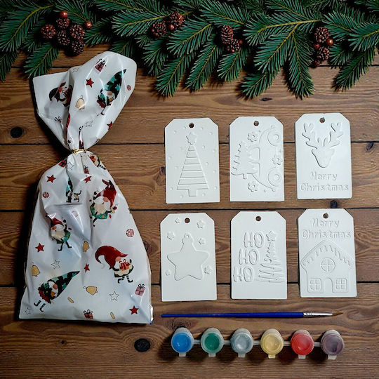 Plaster Designs Painting Christmas Ornaments Cards 2 Pieces