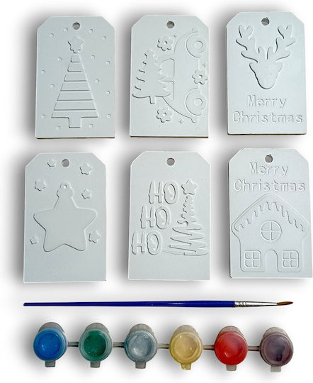 Plaster Designs Painting Christmas Ornaments Cards 2 Pieces