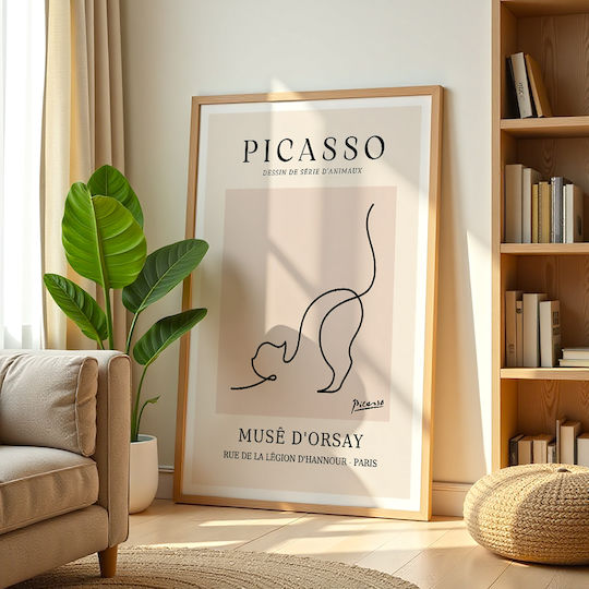 Poster Pablo Picasso Desin De Serie Animaux Art245 21cm X 30cm Λευκό Κάδρο Pvc