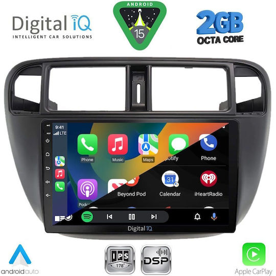 Digital IQ Ηχοσύστημα Αυτοκινήτου για Honda Civic 1995-2001 με Clima (Bluetooth/USB/WiFi/GPS/Apple-Carplay/Android-Auto) με Οθόνη Αφής 9"