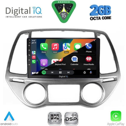 Digital IQ Ηχοσύστημα Αυτοκινήτου για Hyundai i20 2008-2012 με A/C (Bluetooth/USB/WiFi/GPS/Apple-Carplay/Android-Auto) με Οθόνη Αφής 9"