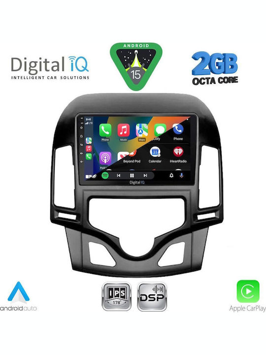 Digital IQ Car Audio System for Hyundai i30 2007-2012 with Clima (Bluetooth/USB/WiFi/GPS/Apple-Carplay/Android-Auto) with Touch Screen 9"