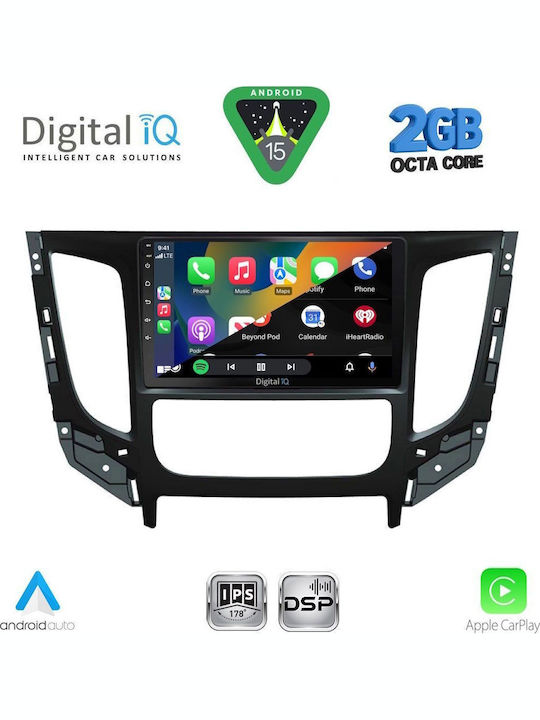 Digital IQ Car Audio System for Mitsubishi L200 2015-2019 with A/C (Bluetooth/USB/WiFi/GPS/Apple-Carplay/Android-Auto) with Touch Screen 9"