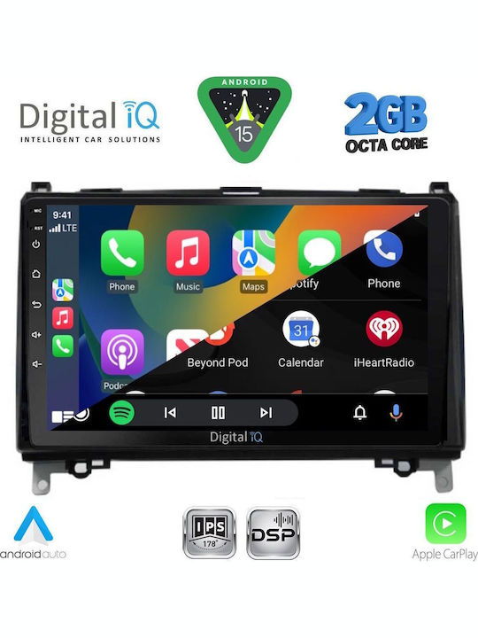 Digital IQ Car Audio System for Mercedes-Benz Sprinter / Vito 2007-2019 (Bluetooth/USB/WiFi/GPS/Apple-Carplay/Android-Auto) with Touch Screen 9"