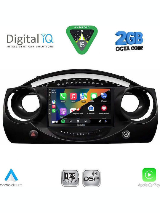 Digital IQ Auto-Audiosystem für Mini Kooper 2000-2006 (Bluetooth/USB/WiFi/GPS/Apple-Carplay/Android-Auto) mit Touchscreen 9"