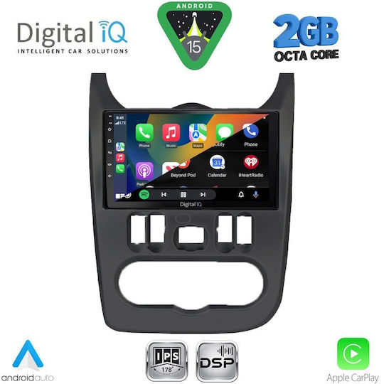 Digital IQ Ηχοσύστημα Αυτοκινήτου για Renault Logan Dacia Duster / Logan / Sandero 2006-2012 (Bluetooth/USB/WiFi/GPS/Apple-Carplay/Android-Auto) με Οθόνη Αφής 9"