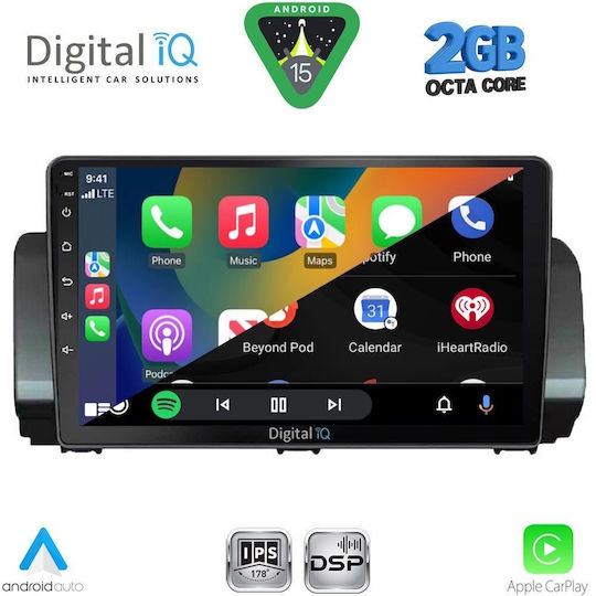 Digital IQ Car Audio System for Dacia Logan / Sandero / Jogger 2020 (Bluetooth/USB/WiFi/GPS/Apple-Carplay/Android-Auto) with Touch Screen 9"