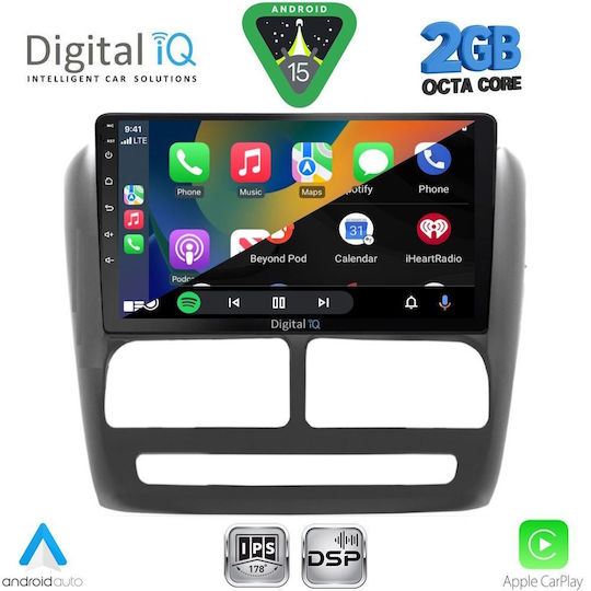 Digital IQ Car Audio System for Fiat Doblo 2010-2015 (Bluetooth/USB/WiFi/GPS/Apple-Carplay/Android-Auto) with Touch Screen 9"