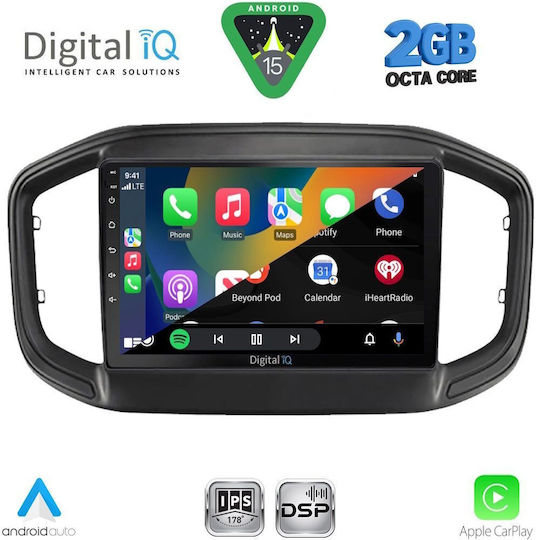 Digital IQ Car Audio System for Fiat Strada 2020 (Bluetooth/USB/WiFi/GPS/Apple-Carplay/Android-Auto) with Touch Screen 9"