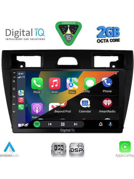 Digital IQ Auto-Audiosystem für Ford Fiesta 2005-2008 (Bluetooth/USB/WiFi/GPS/Apple-Carplay/Android-Auto) mit Touchscreen 9"